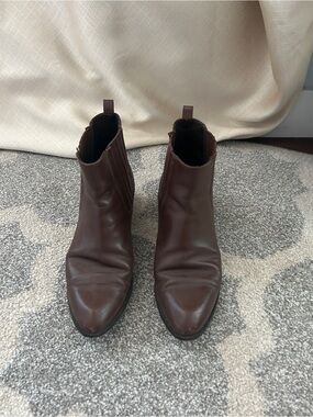 J.Crew Leather Chelsea Boots Dark Brown Pointed Toe Ankle Boots